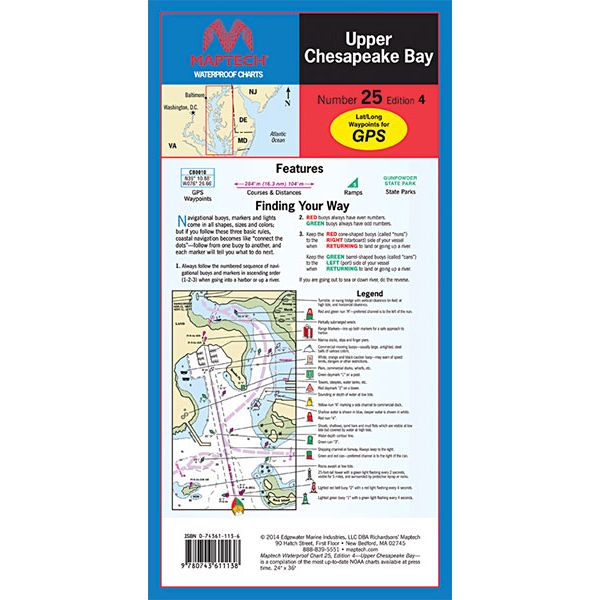 Maptech WPC025 Waterproof Chart - Upper Chesapeake Bay