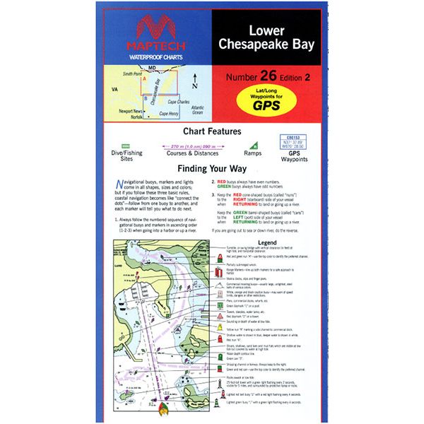 Maptech WPC026 Waterproof Chart - Lower Chesapeake Bay