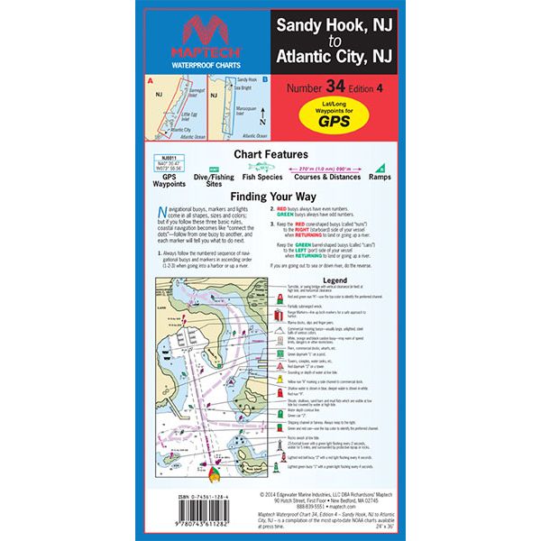 Maptech WPC034 Waterproof Chart - Sandy Hook, NJ to Atlantic City, NJ