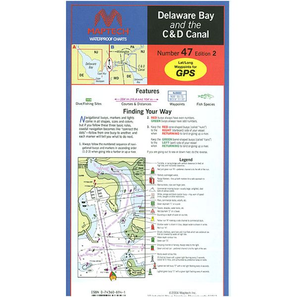 Maptech WPC047 Waterproof Chart - Delaware Bay and the C & D Canal