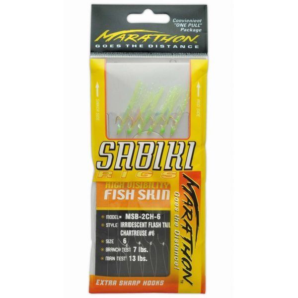 Marathon MSB-2CH Flash Tail Sabiki Rig - 1 Pack - Size 8