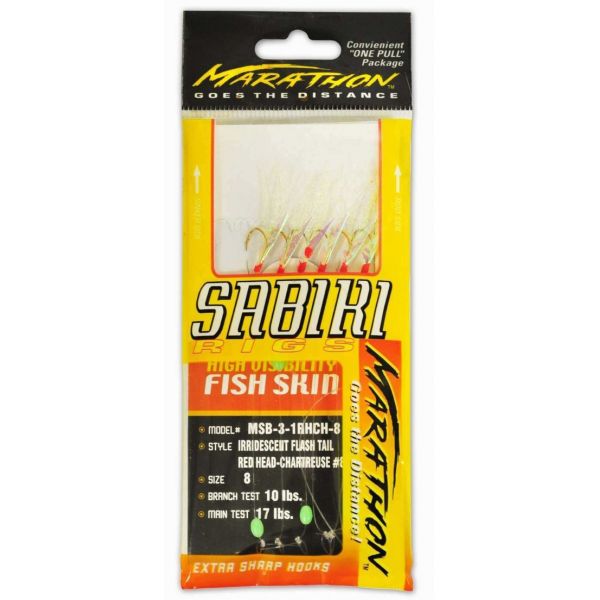 Marathon MSB-3-1RHCH-4 Flash Tail Sabiki Rig - 1 Pack - Size 4