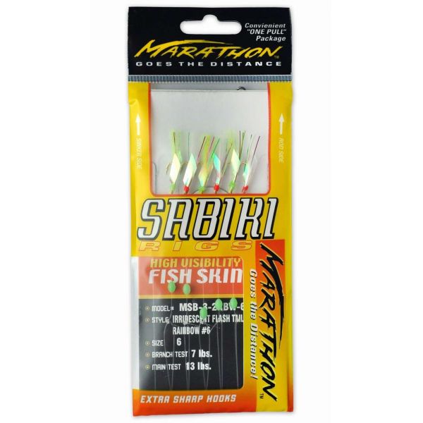 Marathon MSB-3-2RBW Flash Tail Sabiki Rig - 1 Pack - Size 8