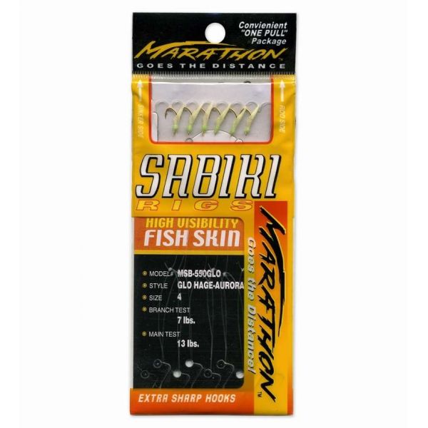 Marathon MSB-550GL Sabiki Rig - Glo Foil 1 Package - Size 8