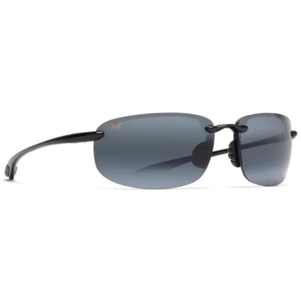 Maui Jim Ho'okipa Asian Fit Sunglasses - Gloss Black Frame/Neutral Grey Lens