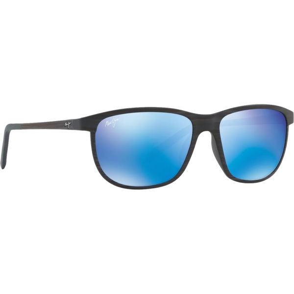 Maui Jim Dragon's Teeth Sunglasses - Dark Navy Stripe Frame/Blue Hawaii Lens