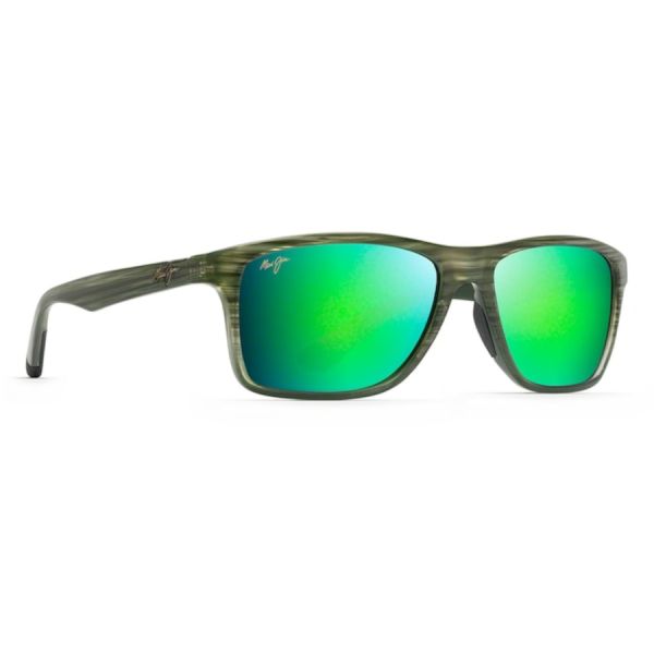 Maui Jim Onshore Sunglasses - Olive Stripe Fade Frame/MAUIGreen Lens