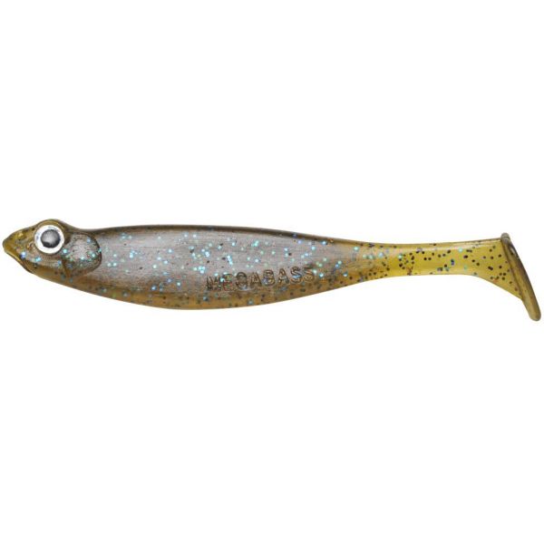 Megabass Hazedong Shad - 3in - Green Pumpkin Blue