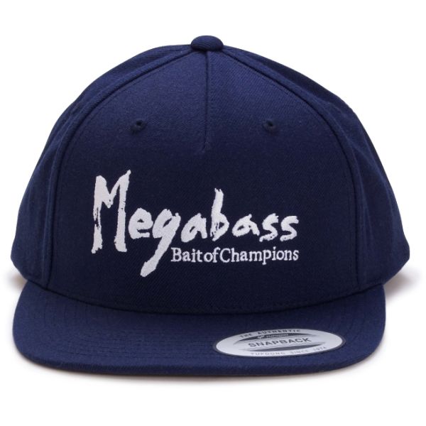 Megabass Brush Snapback Hat - Navy/White