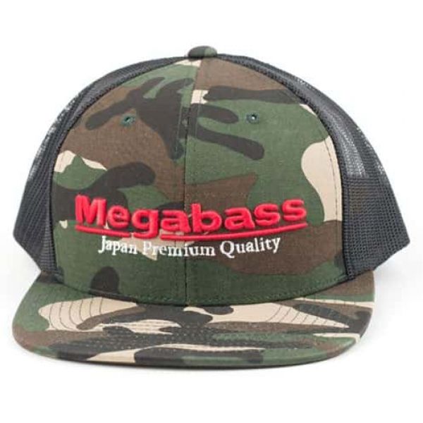 Megabass Logo Snapback Hat Woodland Camo