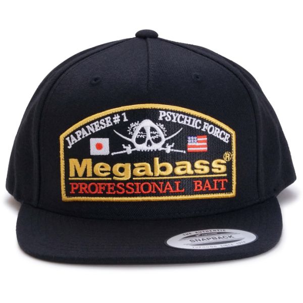 Megabass Psychic Snapback Hat - Black/Black