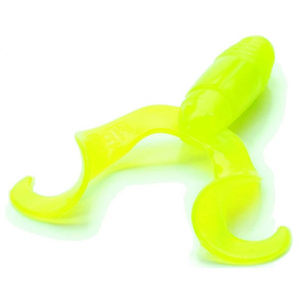 MegaStrike 4'' Twin Tail Grubs Chartreuse Transparent