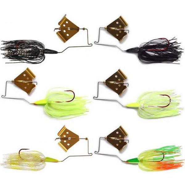 MegaStrike Cavitron BuzzBait 1/4oz Black Blade White Skirt