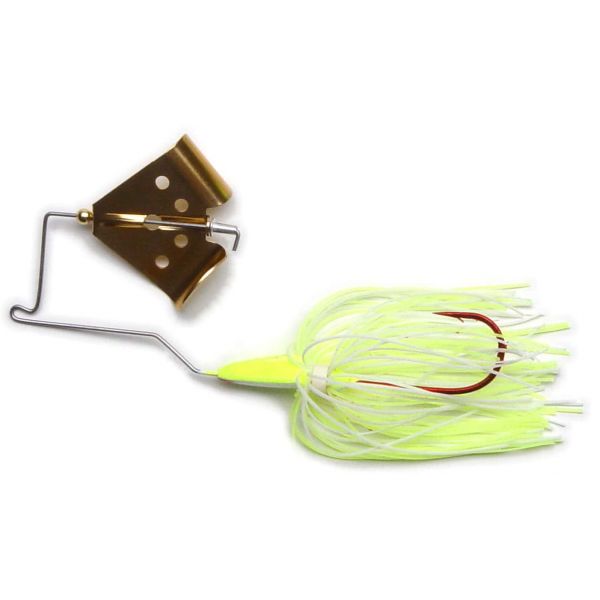 MegaStrike Cavitron BuzzBait 1/4oz Gold Blade Chartreuse/White Skirt