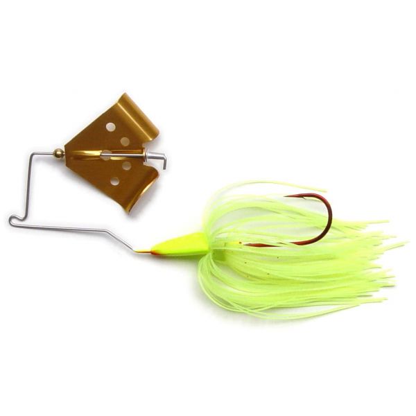 MegaStrike Cavitron BuzzBait 1/4oz Gold Blade Chartreuse Skirt