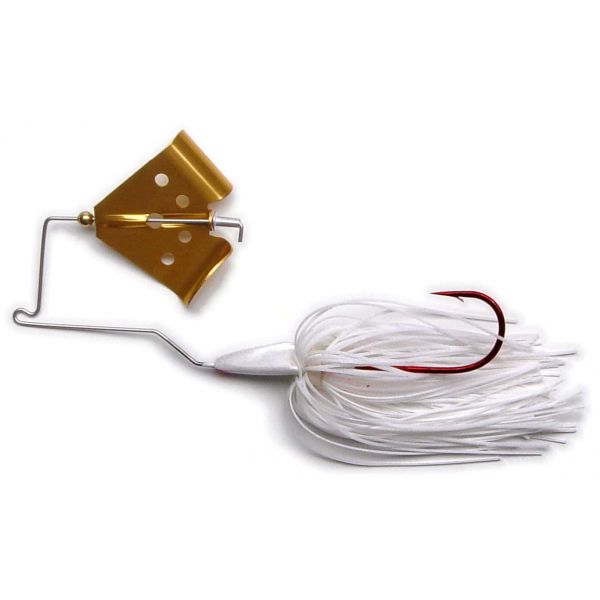 MegaStrike Cavitron BuzzBait 1/4oz Gold Blade White Skirt