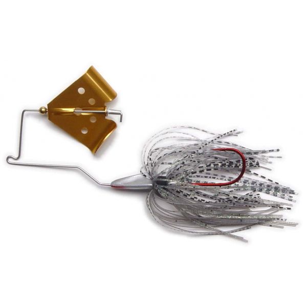 MegaStrike Cavitron BuzzBait 1/4oz Gold Blade Ghost Skirt