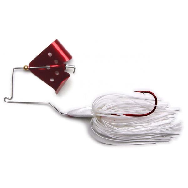 MegaStrike Cavitron BuzzBait 1/4oz Red Blade White Skirt