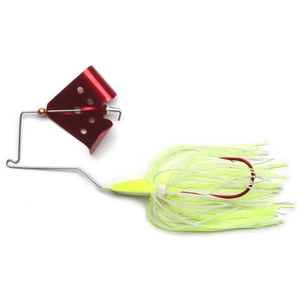 MegaStrike Cavitron BuzzBait 1/4oz Red Blade Chartreuse/White Skirt