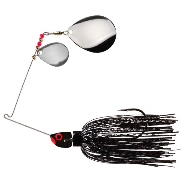 MegaStrike 2x Colorado StrikeBack SpinnerBait 3/8oz Black/Silver Skirt