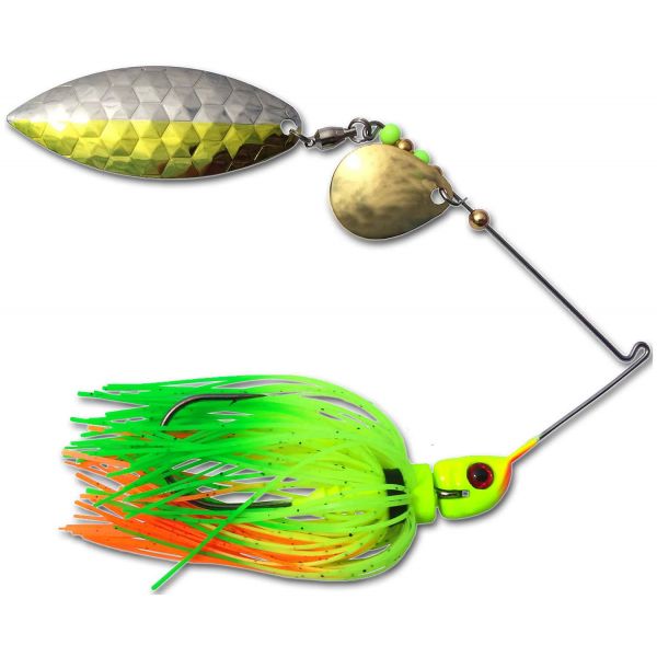 MegaStrike StrikeBack SpinnerBait 1/2oz Fire Tiger, Chart/Nickel