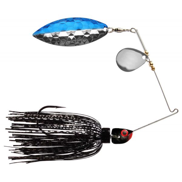 MegaStrike StrikeBack SpinnerBait 1/2oz Black/Silver, Blue/Nickel