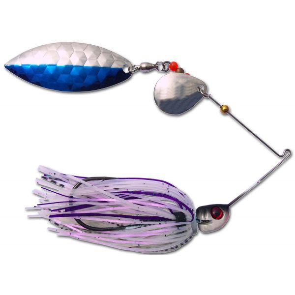 MegaStrike StrikeBack SpinnerBaits 1/2oz Lavender Skirt, Blue/Nickel