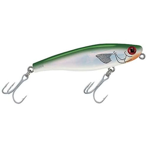 MirrOlure 26MR MirrOmullet Surface Walker Lure Green/White/Silver Lumi