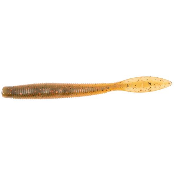 Missile Baits Quiver Worm - 4.5in - Orange Green Pumpkin Core