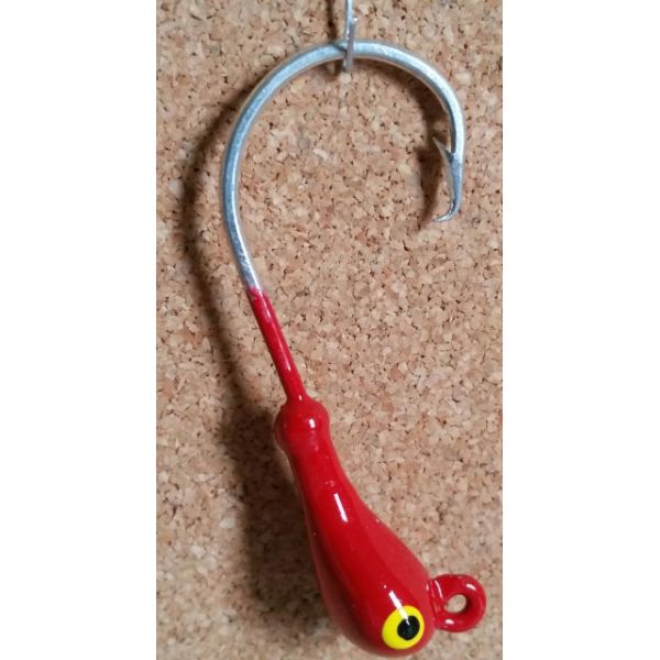 Mission Fishin Ball Collar Circle Hook 1/2oz 4/0 Red Jig Heads