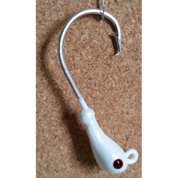 Mission Fishin Ball Collar Circle Hook 1/2oz 4/0 White Jig Heads