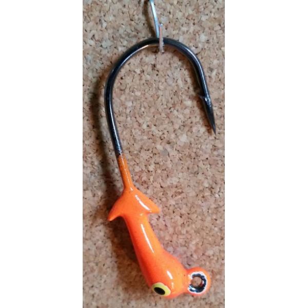 Mission Fishin Double Barbed 1/16oz 2/0 Orange Jig Heads