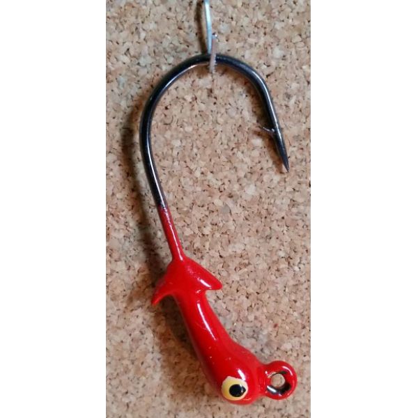 Mission Fishin Double Barbed 1/16oz 2/0 Red Jig Heads