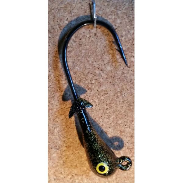 Mission Fishin Double Barbed 1/4oz 3/0 Black/Gold Jig Heads