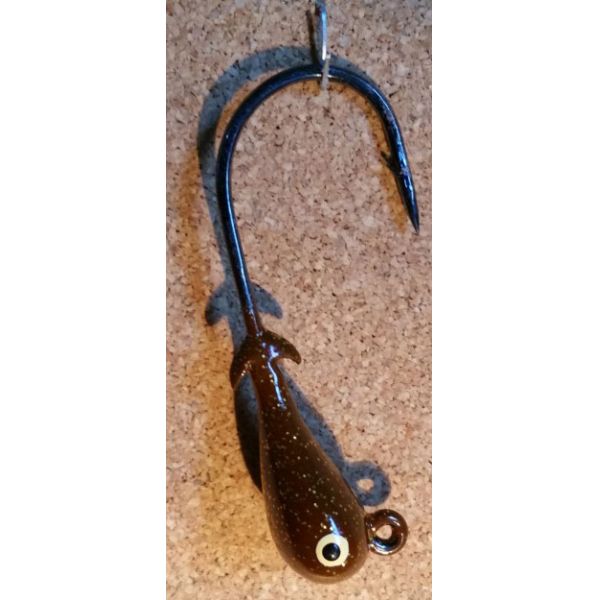 Mission Fishin Double Barbed 1/4oz 3/0 Brown/Gold Jig Heads