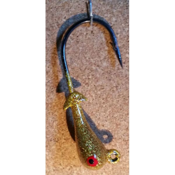 Mission Fishin Double Barbed 1/4oz 3/0 Gold Jig Heads