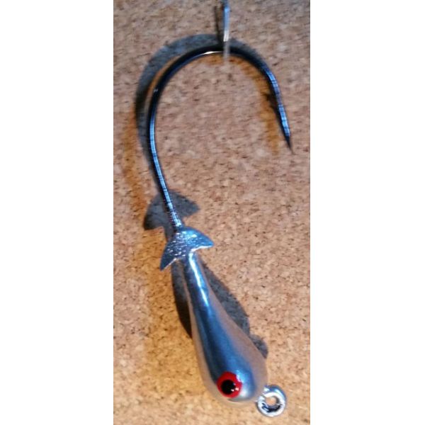 Mission Fishin Double Barbed 1/4oz 3/0 Silver Jig Heads