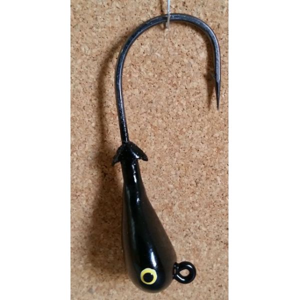 Mission Fishin Double Barbed 1oz 6/0 Black Jig Heads