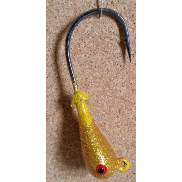 Mission Fishin Double Barbed 1oz 6/0 Gold Jig Heads