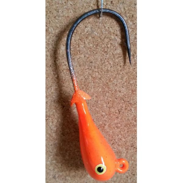 Mission Fishin Double Barbed 1oz 6/0 Orange Jig Heads