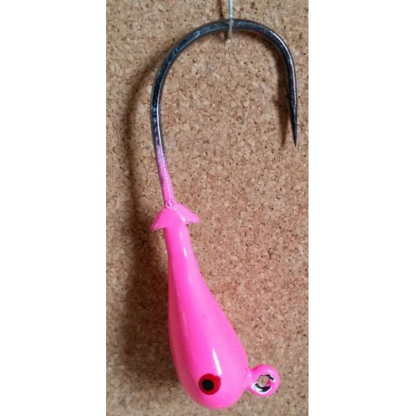 Mission Fishin Double Barbed 1oz 6/0 Pink Jig Heads