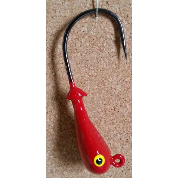 Mission Fishin Double Barbed 1oz 6/0 Red Jig Heads