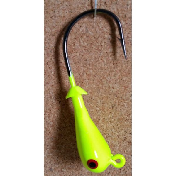 Mission Fishin Double Barbed 3/4oz 5/0 Chartreuse Jig Heads