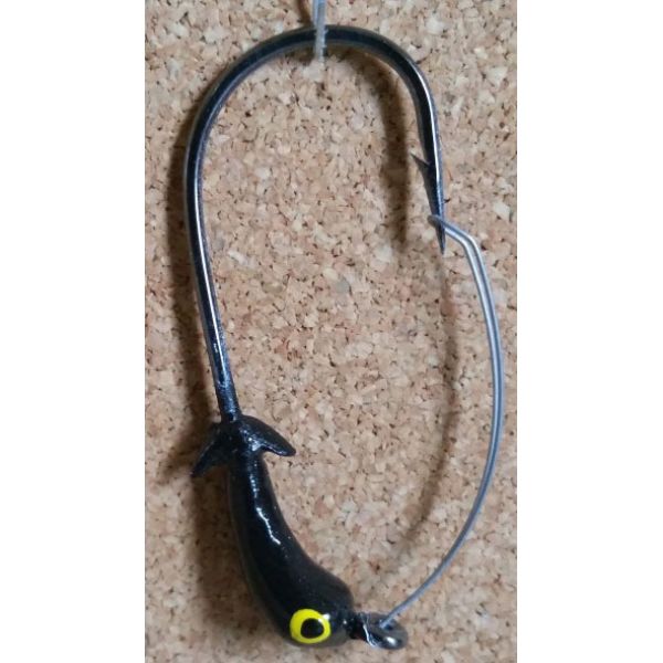 Mission Fishin Weedless Double Barbed 1/16oz 2/0 Black Jig Heads