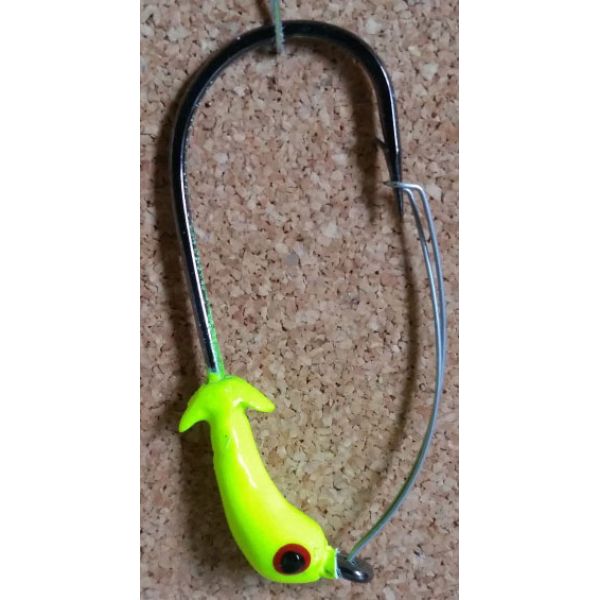 Mission Fishin Weedless Double Barbed 1/16oz 2/0 Chartreuse Jig Heads