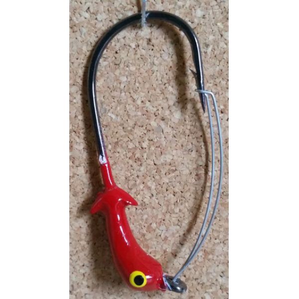 Mission Fishin Weedless Double Barbed 1/16oz 2/0 Red Jig Heads