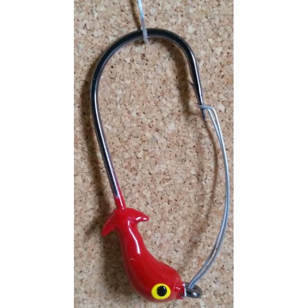 Mission Fishin Weedless Double Barbed 1/8oz 2/0 Red Jig Heads