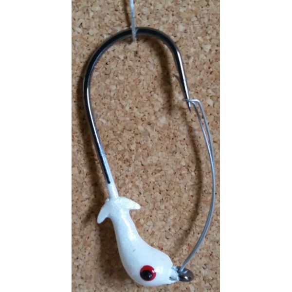 Mission Fishin Weedless Double Barbed 1/8oz 2/0 White Jig Heads