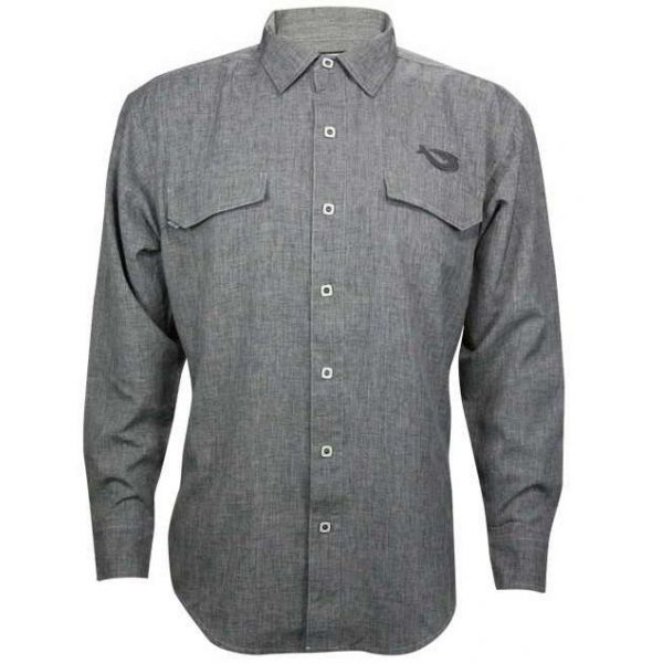 Mojo Sportswear Playa Linen Vented LS Shirt - Charcoal - Medium