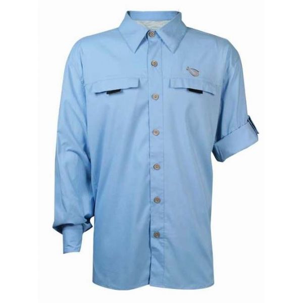 Mojo Sportswear Mr. Big LS Vented Shirt - Sky Blue - Medium